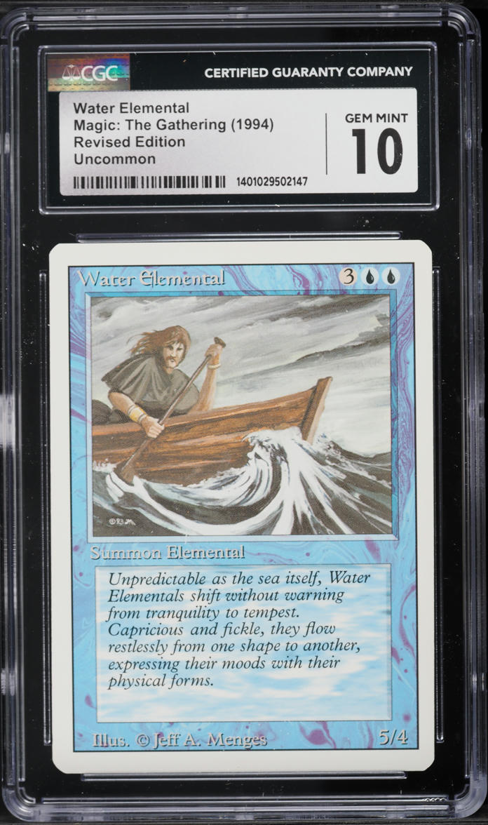 1994 Magic The Gathering MTG Revised Edition Water Elemental CGC 10 GEM MINT