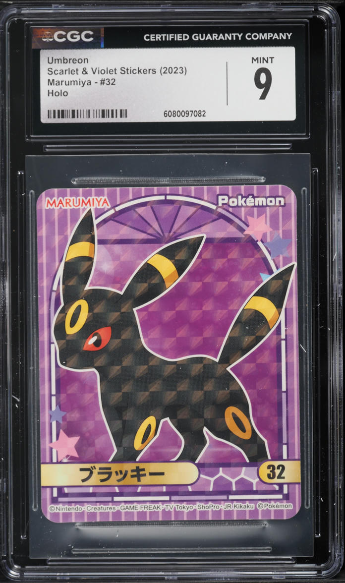 2023 Pokemon Japanese Scarlet & Violet Stickers Marumiya Holo Umbreon #32 CGC 9 MINT