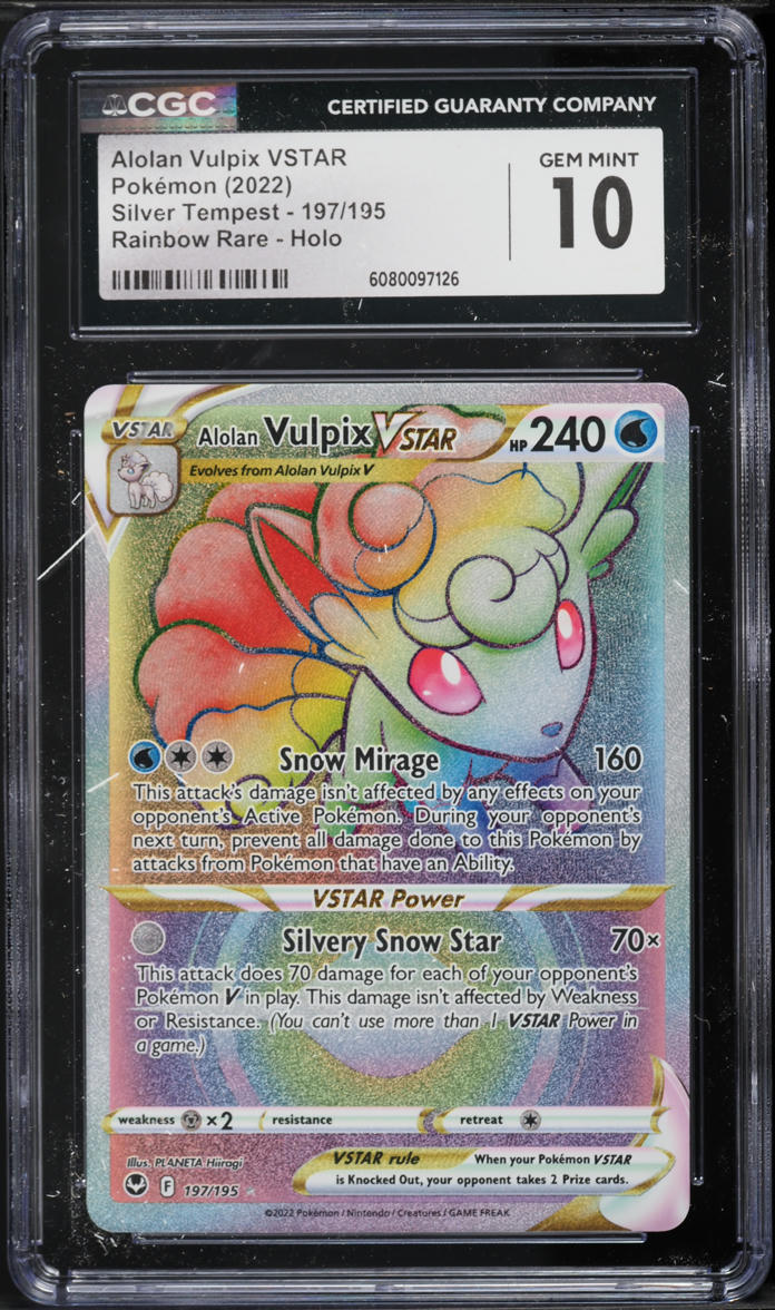 pokemon tcg silver tempest 034 195 alolan vulpix vstar card 034/195 – (English Pokémon Single) – Tyneside TCG VSTAR Power [0] Silvery Snow Star (70x) This attack does 70 damage for each of your opponents Pokémon V in play Alolan Vulpix V Star -