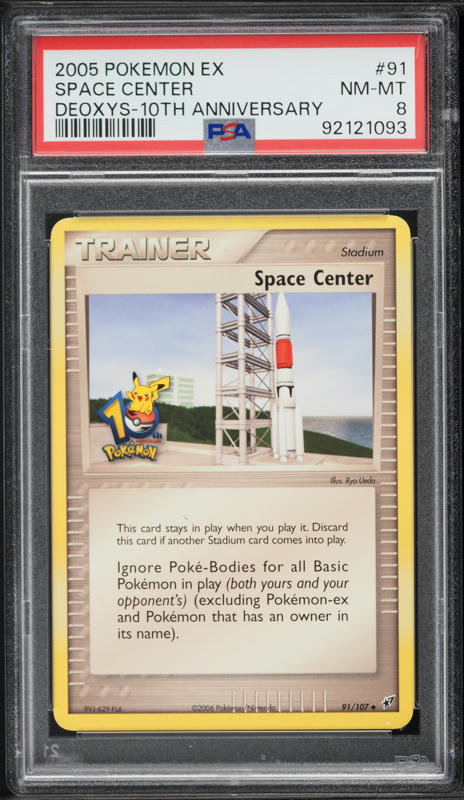 2005 Pokemon EX Deoxys 10th Anniversary Space Center #91 PSA 8 NM-MT