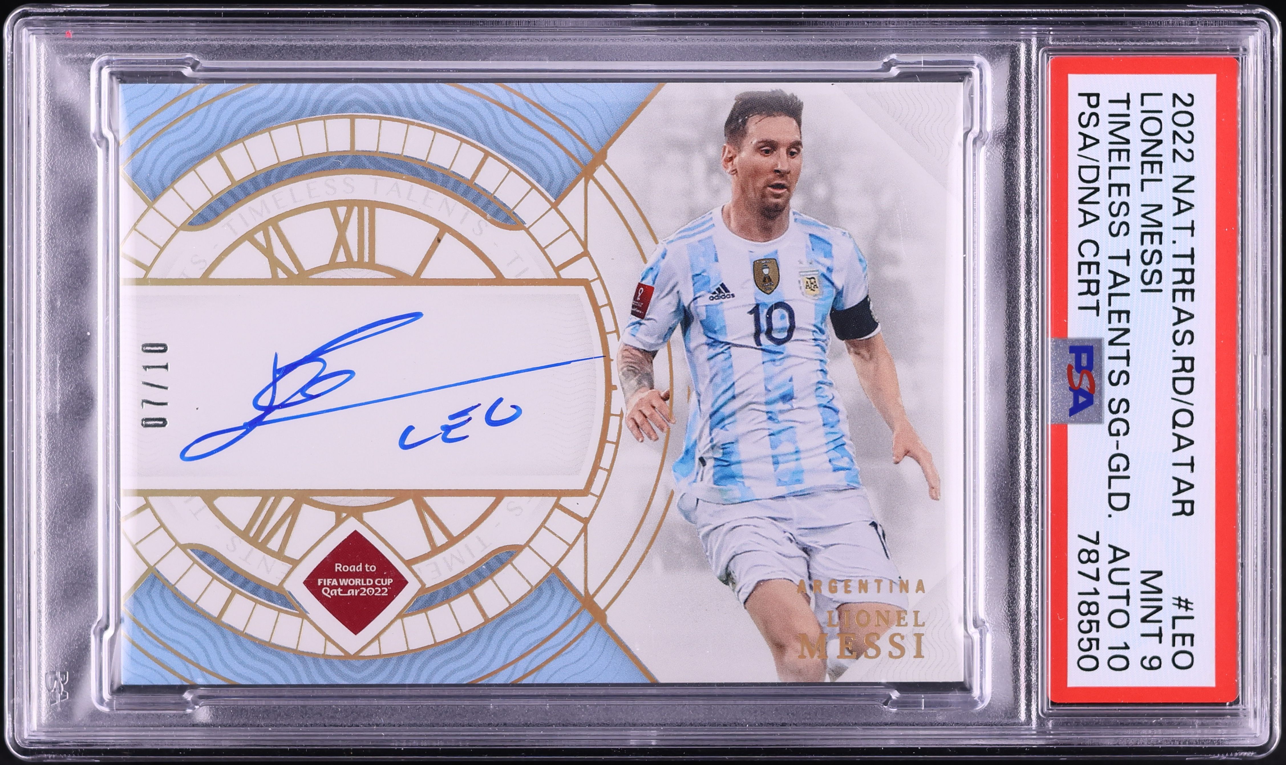 2022 National Treasures World Cup Qatar Timeless Talents Lionel