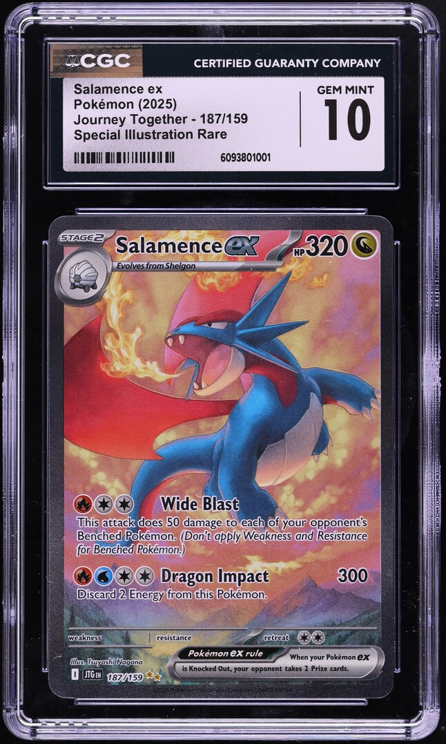 2025 Pokemon Scarlet & Violet Journey Together SIR Salamence ex #187 CGC 10 GEM MINT