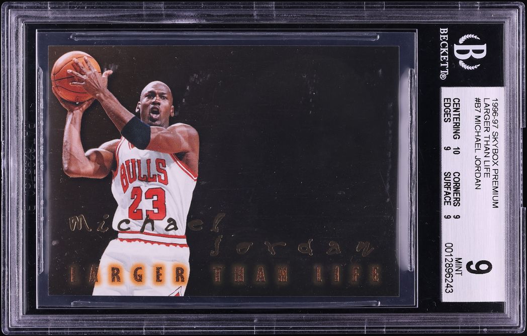 1996 Skybox Premium Larger Than Life Michael Jordan #B7 BGS 9 MINT