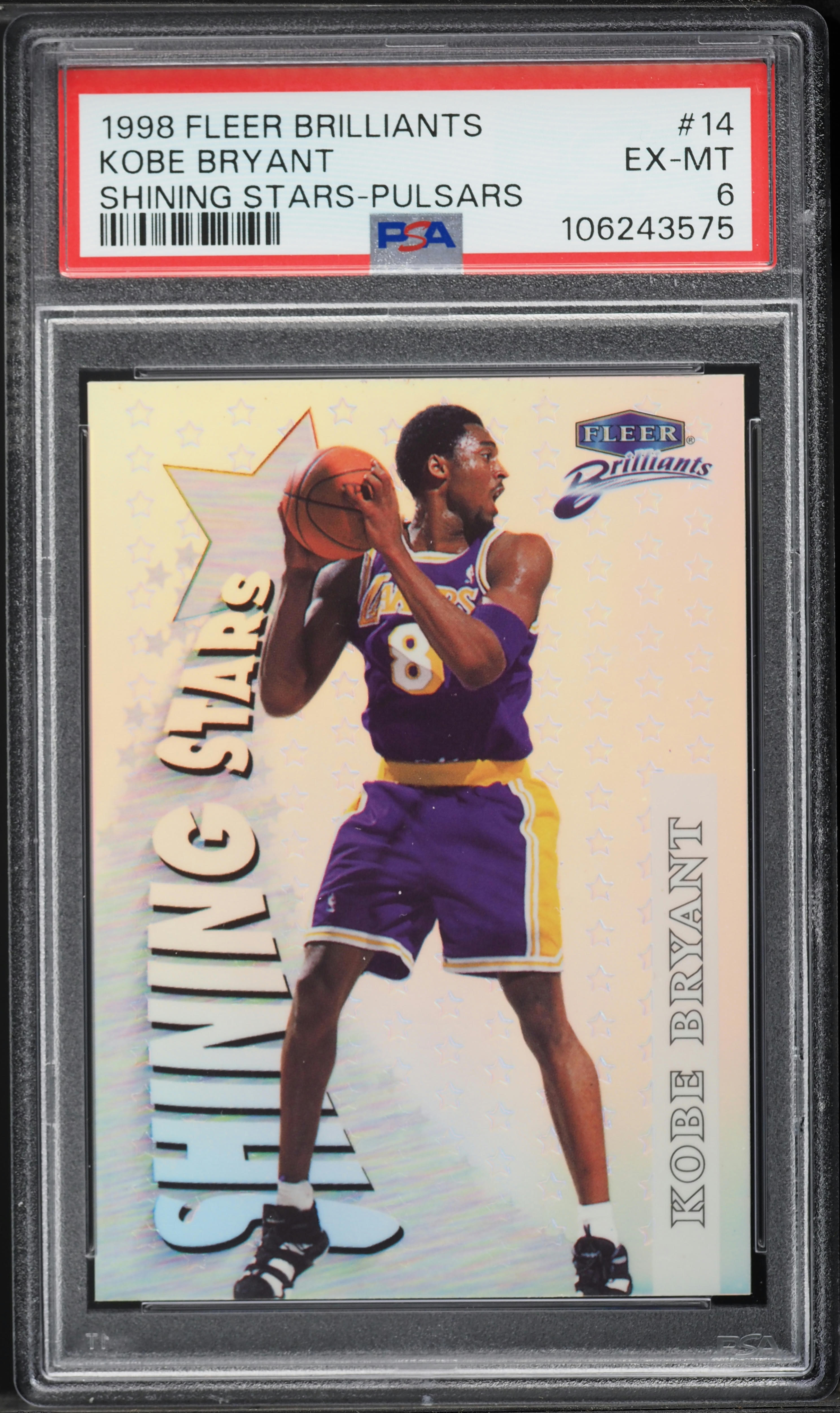 1998 Fleer Brilliants Shining Stars Pulsars Kobe Bryant #14 PSA 6