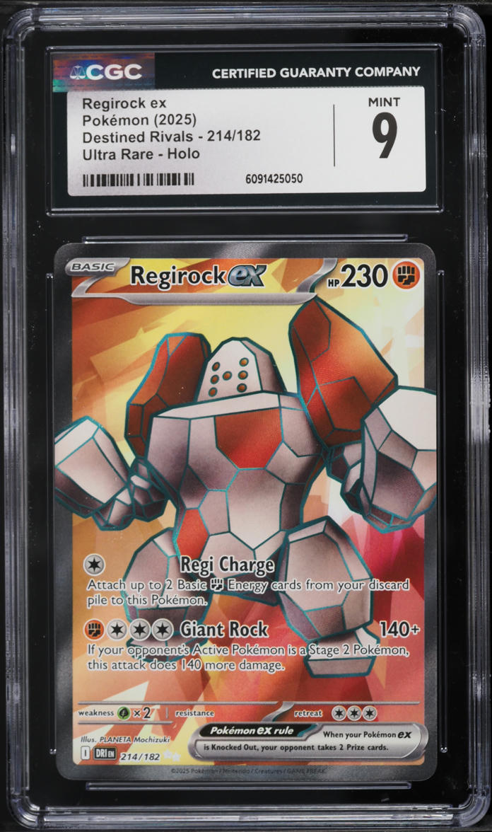 2025 Pokemon Scarlet & Violet Destined Rivals Full Art Regirock ex #214 CGC  9 MINT on Fanatics Collect