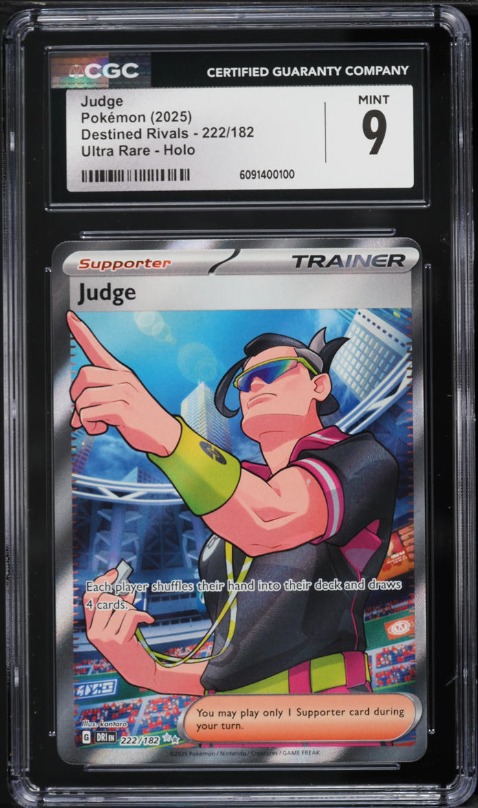 judge pokemon card full art 2025 Pokemon Scarlet & Violet Destined Rivals Full Art Judge #222 CGC 9  MINT on Fanatics Collect