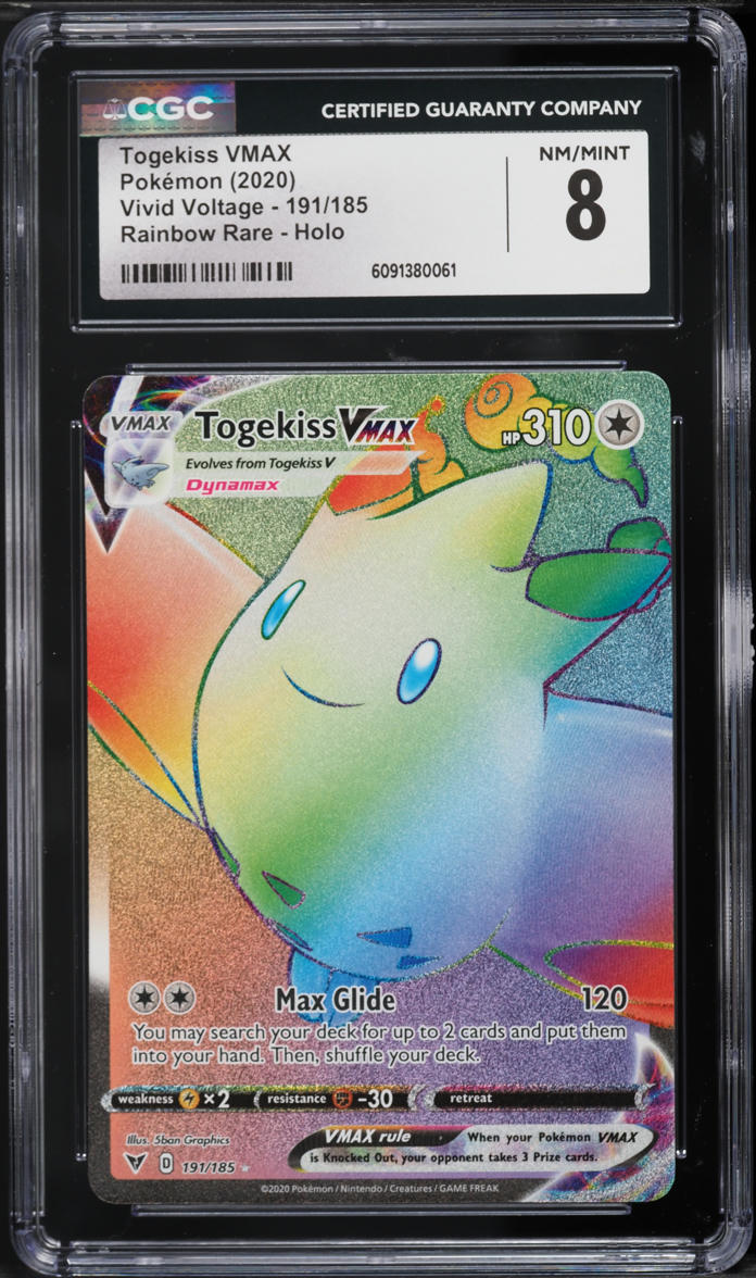 2020 Pokemon Vivid Voltage Rainbow Rare Togekiss VMAX #191 CGC 8 NM-MT