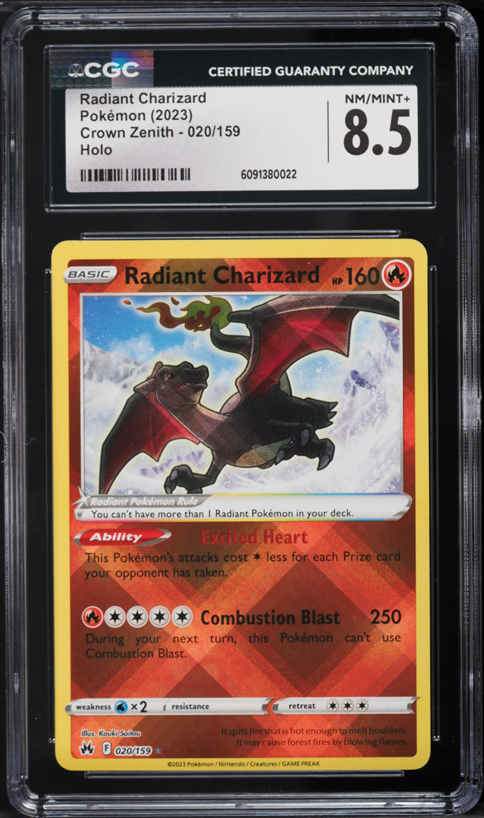 pokemon tcg crown zenith 020 159 radiant charizard card #20 | Collector cards for toy retailers Featuring a striking image of the captivating character Pokemon | Toys | Authentic