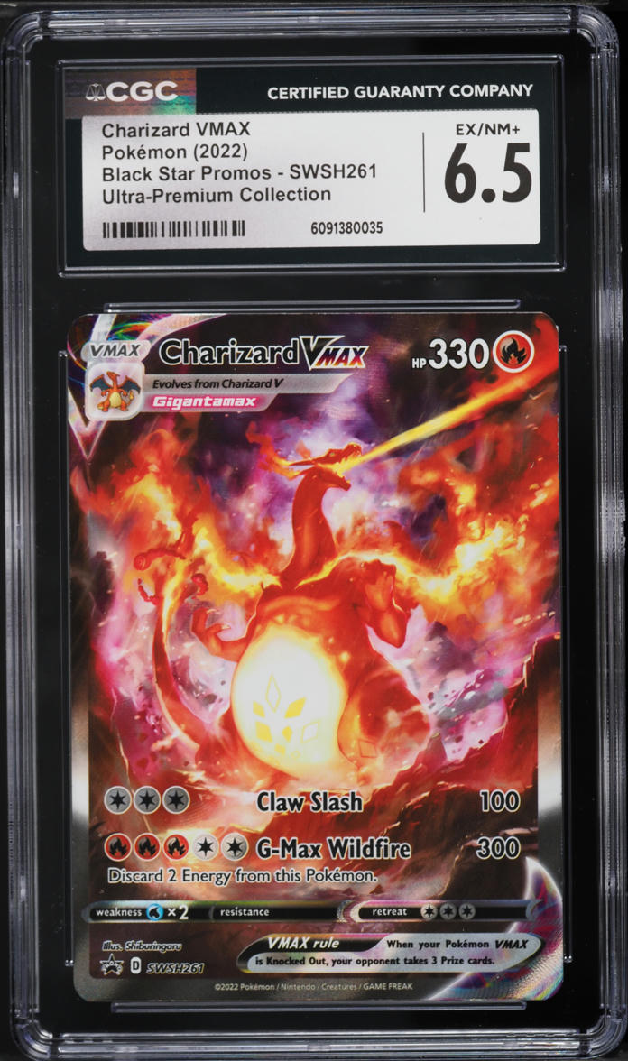 2022 Pokemon Sword & Shield Promo Ultra Premium Full Art Charizard VMAX #SWSH261 CGC 6.5 EXMT+