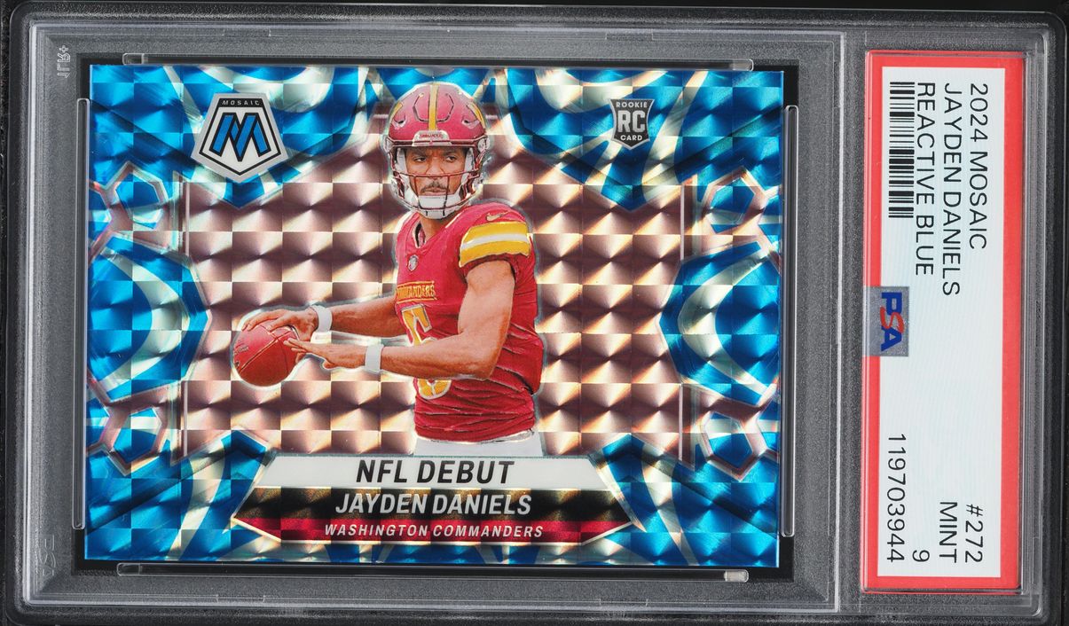 2024 Panini Mosaic Reactive Blue Jayden Daniels ROOKIE #272 PSA 9 MINT