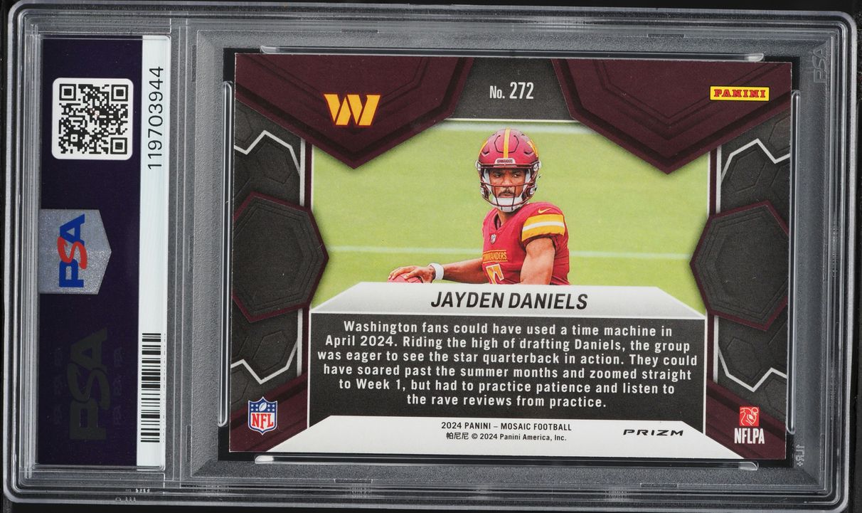 2024 Panini Mosaic Reactive Blue Jayden Daniels ROOKIE #272 PSA 9 MINT