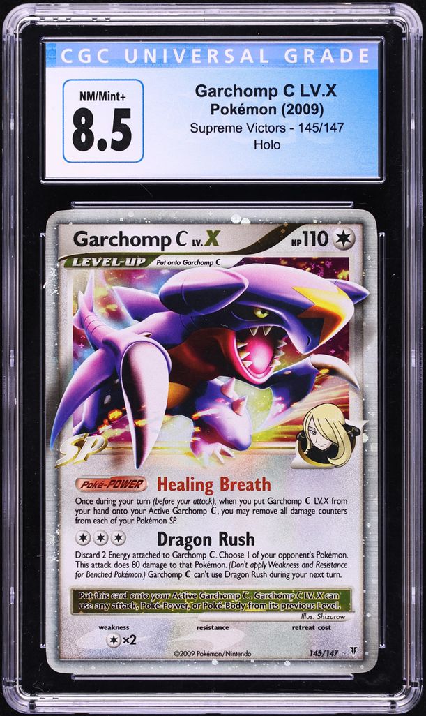 2009 Pokemon Platinum Supreme Victors Holo Garchomp C LV.X #145 CGC 8.5 NM-MT+