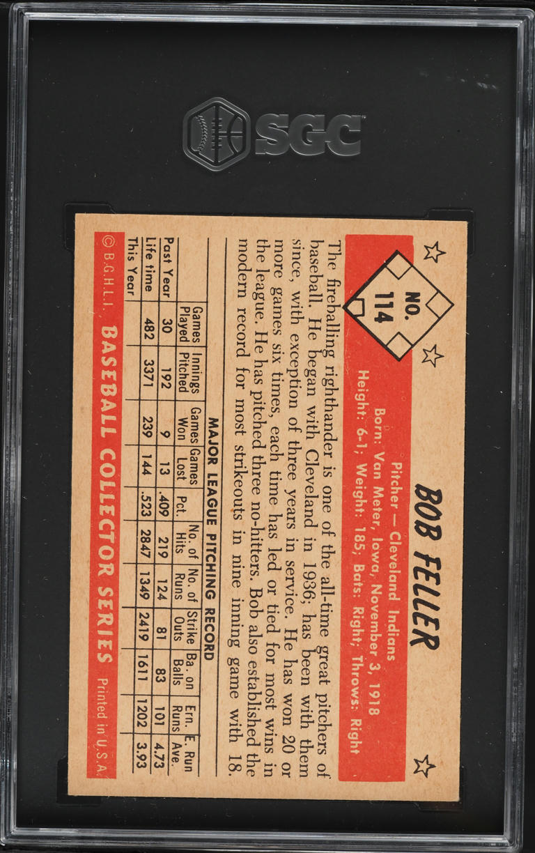 1953 Bowman Color Bob Feller #114 SGC 5.5 EX+