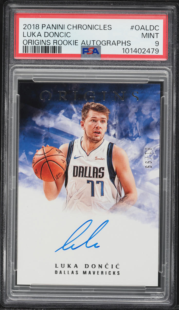 2018 Panini Chronicles Origins Luka Doncic ROOKIE AUTO /99 #OALDC PSA 9 MINT