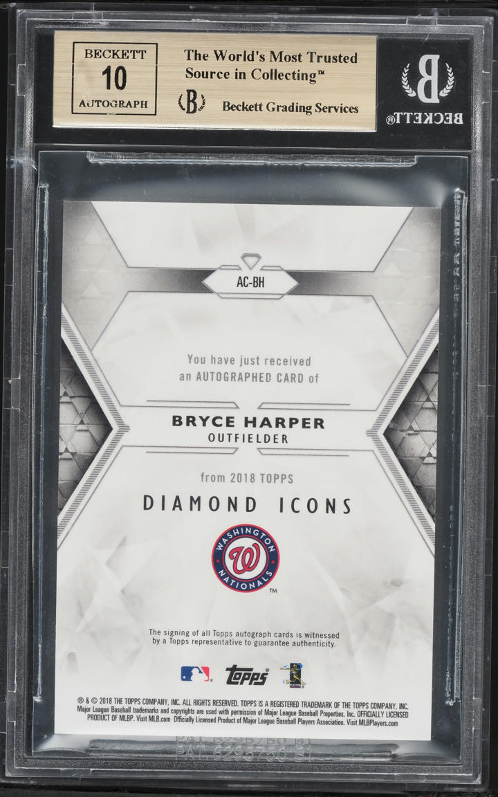 2018 Topps Diamond Icons Red Bryce Harper AUTO /5 #ACBH BGS 9.5 GEM MINT