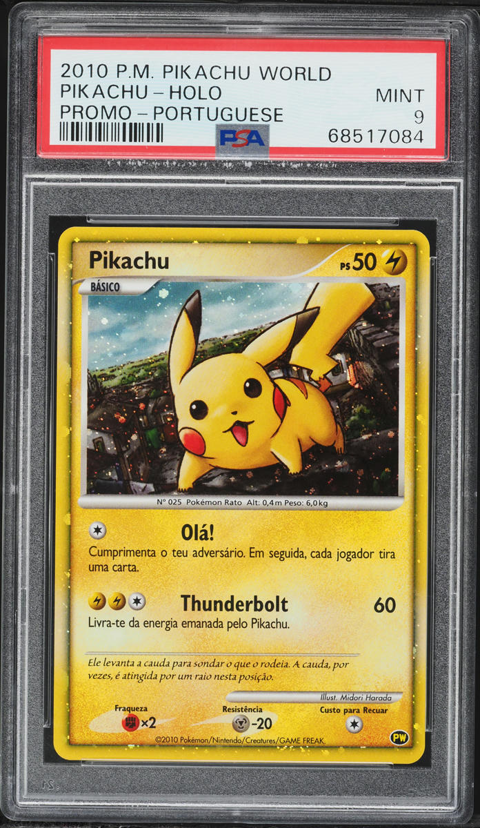 2010 Pokemon Portuguese World Collection Holo Pikachu PSA 9 MINT