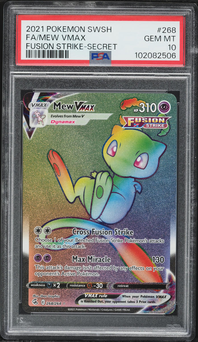 2021 Pokemon Sword & Shield Fusion Strike Rainbow Rare Mew VMAX #268 PSA 10 GEM MINT