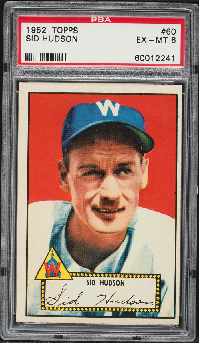 1952 Topps Sid Hudson #60 PSA 6 EXMT