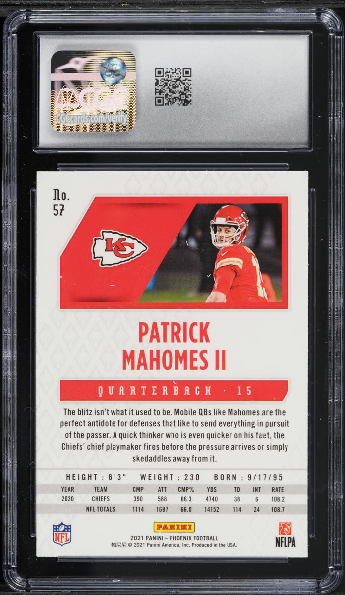 2021 Panini Phoenix Fire Burst Patrick Mahomes II #57 CGC 10 GEM MINT
