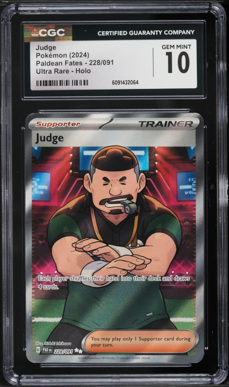 2024 Pokemon Scarlet & Violet Paldean Fates Full Art Judge #228 CGC 10 GEM MINT
