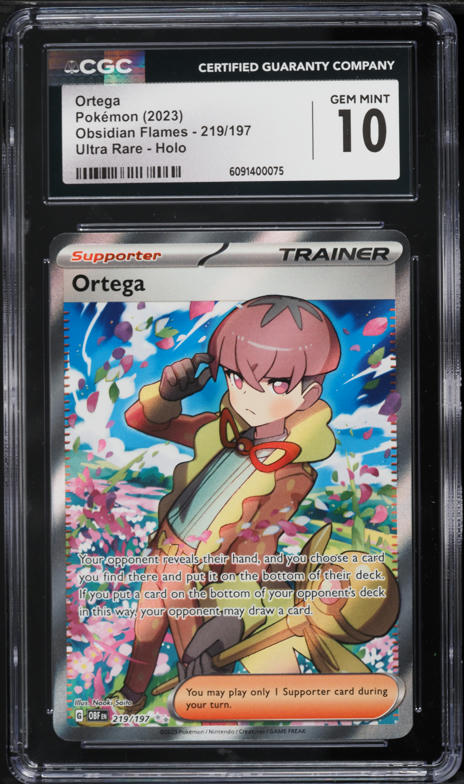2023 Pokemon SV Obsidian Flames Full Art Ortega #219 CGC 10 GEM MINT on  Fanatics Collect