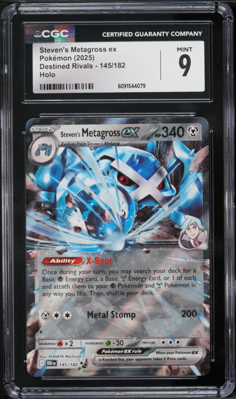 2025 Pokemon Scarlet & Violet Destined Rivals Holo Steven's Metagross ex #145 CGC 9 MINT
