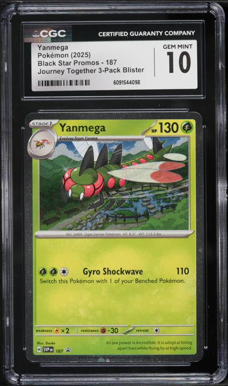 2025 Pokemon Scarlet & Violet Promo Journey Together Yanmega #187 CGC 10 GEM MINT