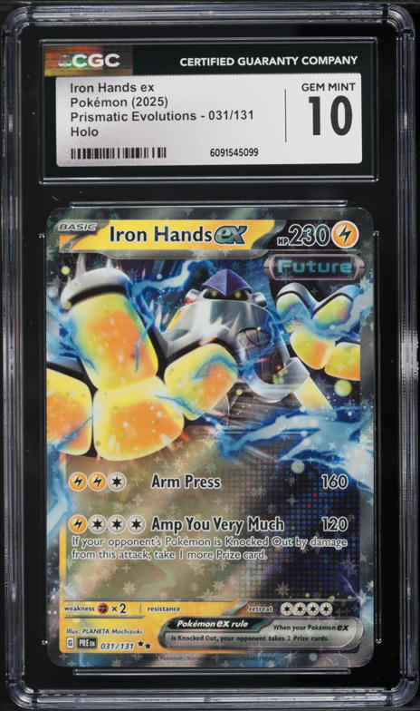 iron hands pokemon card Trading Game Prismatic Evolutions Special Illustration Rare ex #154 When Pokemon Iron-hands Card Prices & Value