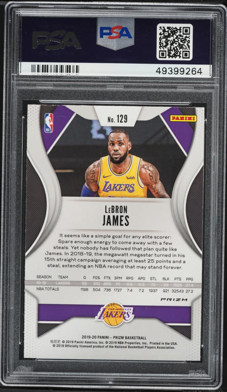 2019 Panini Prizm Pink Ice LeBron James #129 PSA 10 GEM MINT on