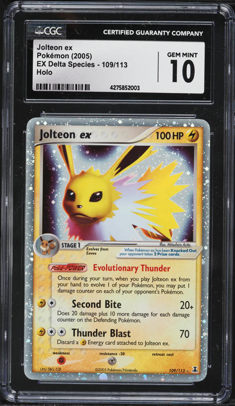 2005 Pokemon EX Delta Species Holo Jolteon EX #109 CGC 10 GEM MINT