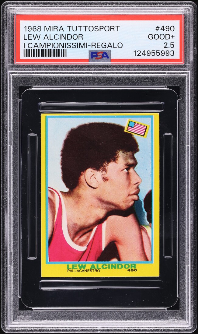 1968 Mira Tuttosport I Campionissimi Regalo Lew Alcindor ROOKIE #490 PSA 2.5 GD+