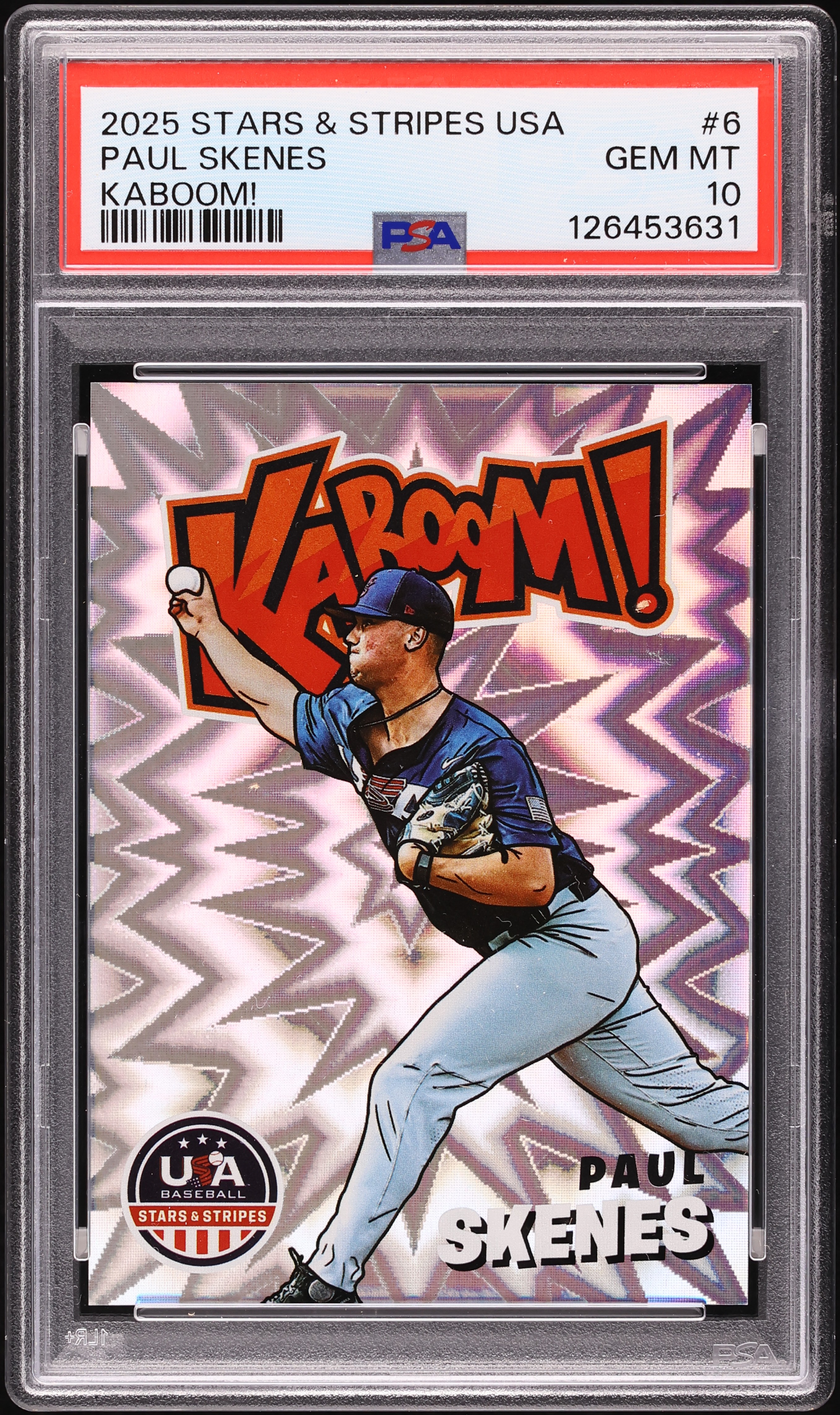 2025 Panini Stars & Stripes USA Kaboom! Paul Skenes #6 PSA 10 GEM 