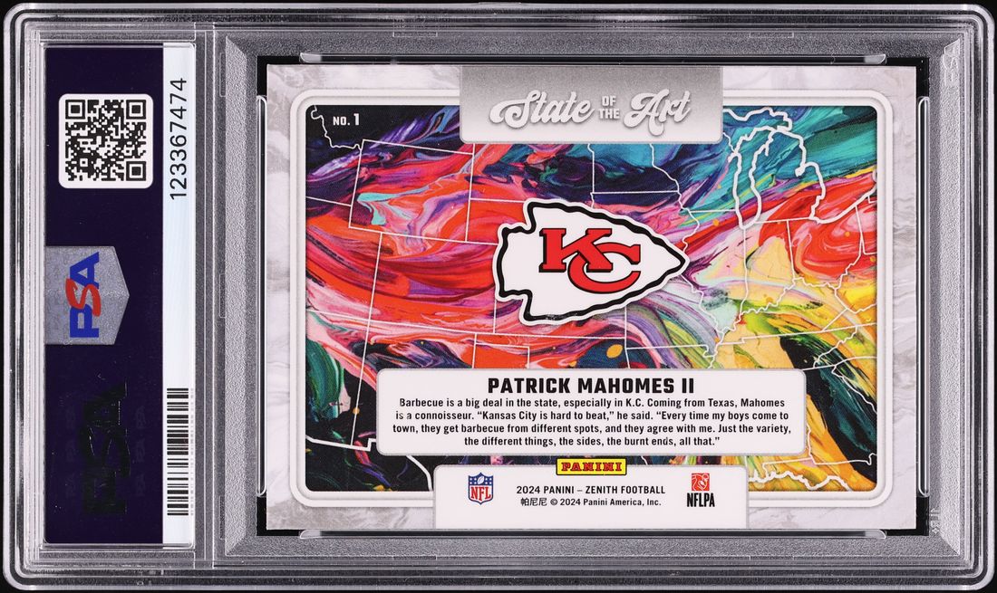 2024 Panini Zenith State Of The Art Patrick Mahomes II #1 PSA 10 GEM MINT