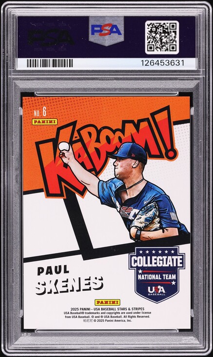 2025 Panini Stars & Stripes USA Kaboom! Paul Skenes #6 PSA 10 GEM 