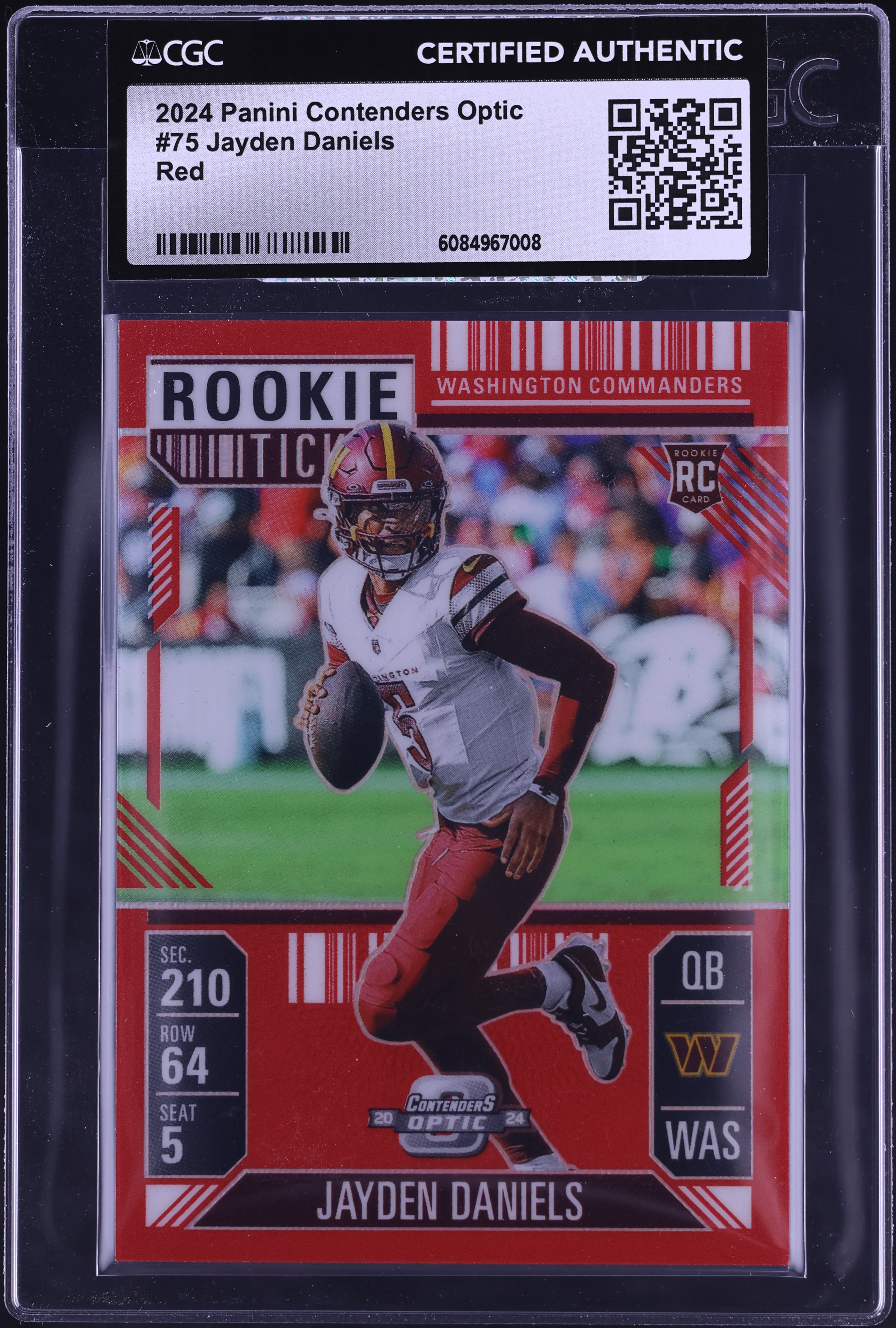 2024 Panini Contenders Optic Red Jayden Daniels ROOKIE /199 #75