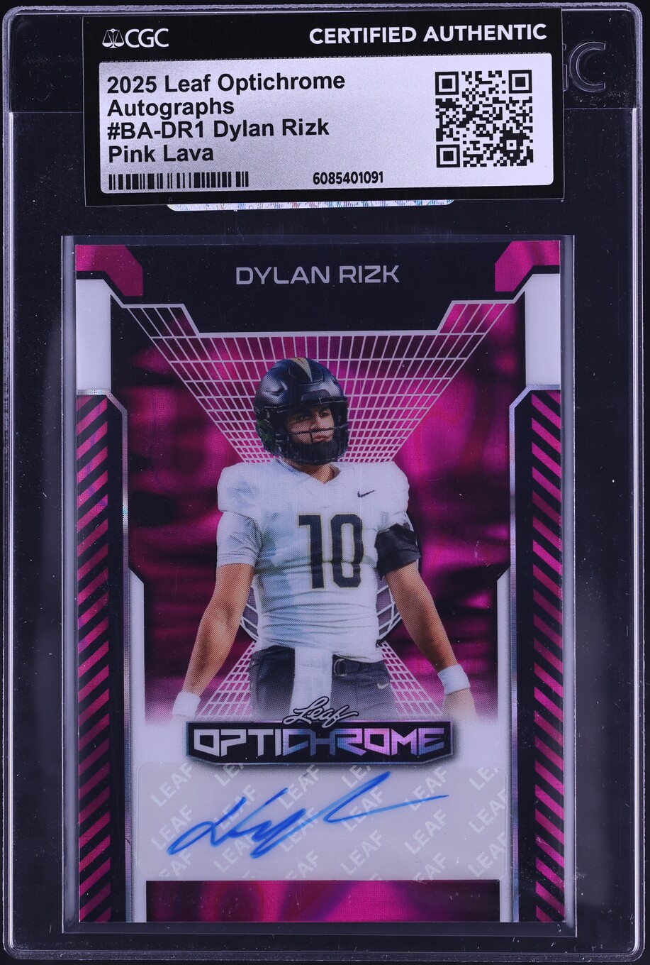 2025 Leaf Optichrome Pink Lava Dylan Rizk ROOKIE AUTO 8/8 #BA-DR1 CGC AUTH