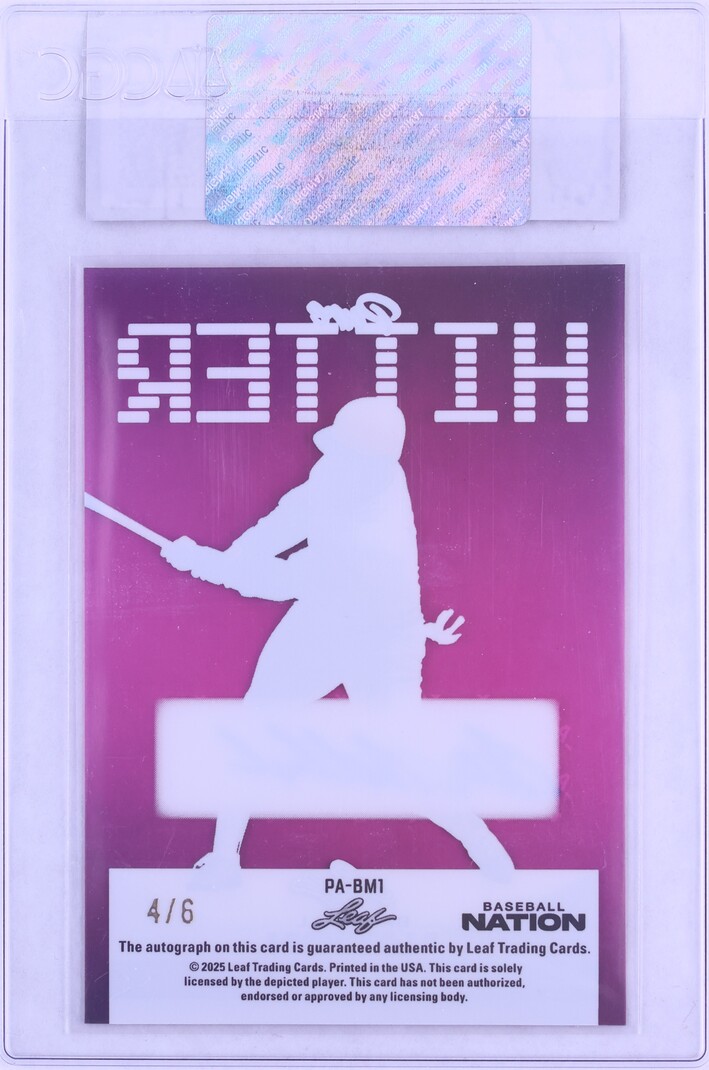 2025 Leaf Baseball Nation Pure Hitter Prismatic Pink Bill Madlock AUTO /6 #PA-BM1 CGC AUTH