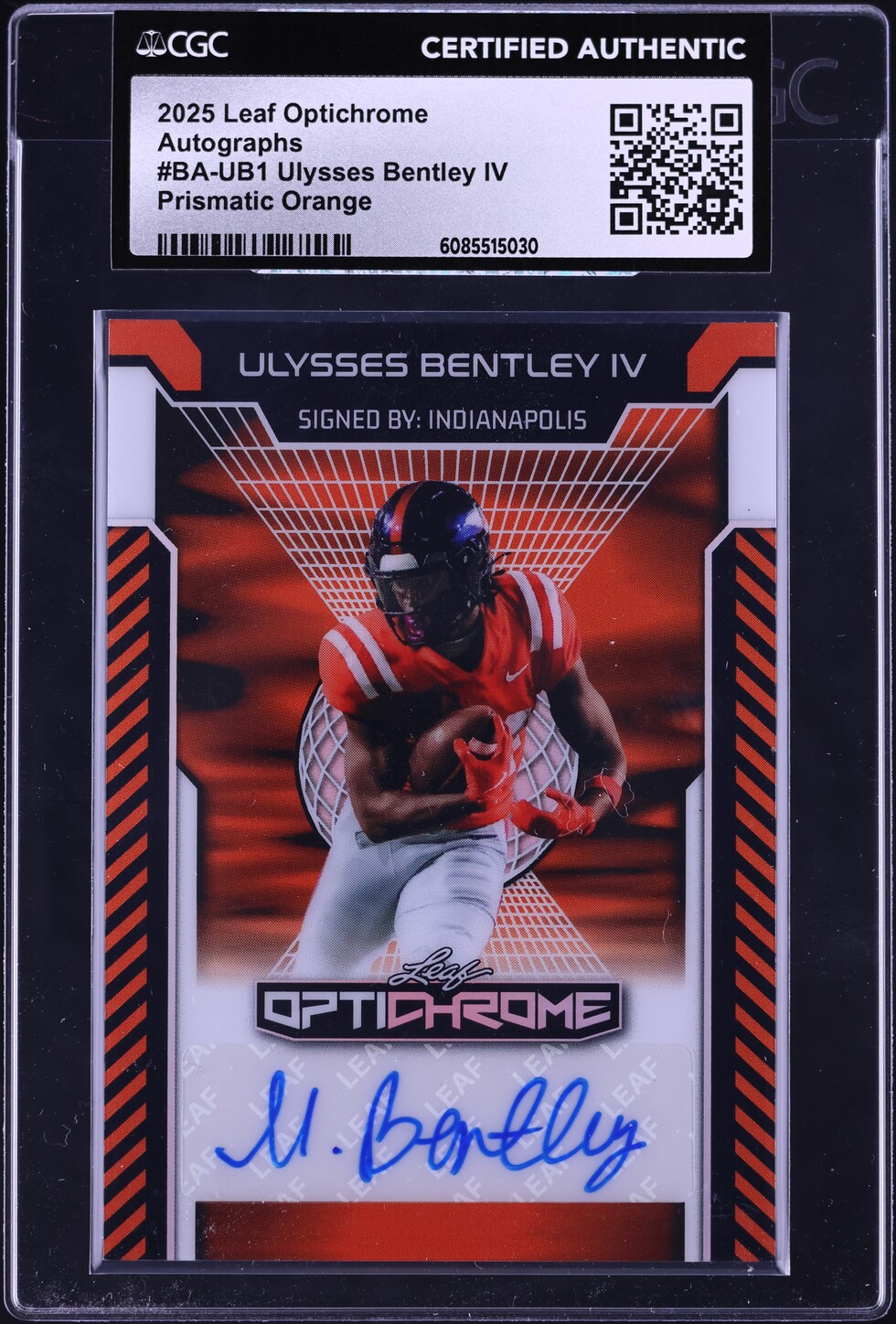 2025 Leaf Optichrome Prismatic Orange Ulysses Bentley IV ROOKIE AUTO 4/4 #BA-UB1 CGC AUTH