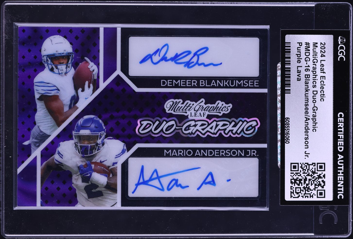 2024 Leaf Eclectic MultiGraphics Purple Lava Blankumsee Anderson Jr. ROOKIE AUTO 6/6 CGC AUTH