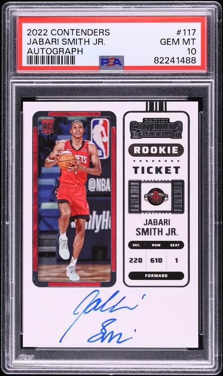2022 Panini Contenders Jabari Smith Jr. ROOKIE AUTO #117 PSA 10 GEM MINT