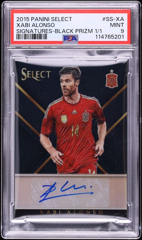 2015 Select Black Prizm Xabi Alonso AUTO 1/1 #SS-XA PSA 9 MINT