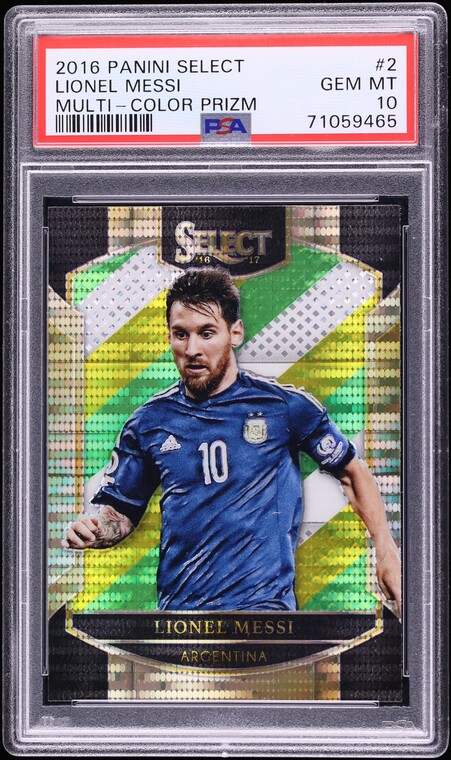 2016 Select Multi-Color Prizm Lionel Messi #2 PSA 10 GEM MINT