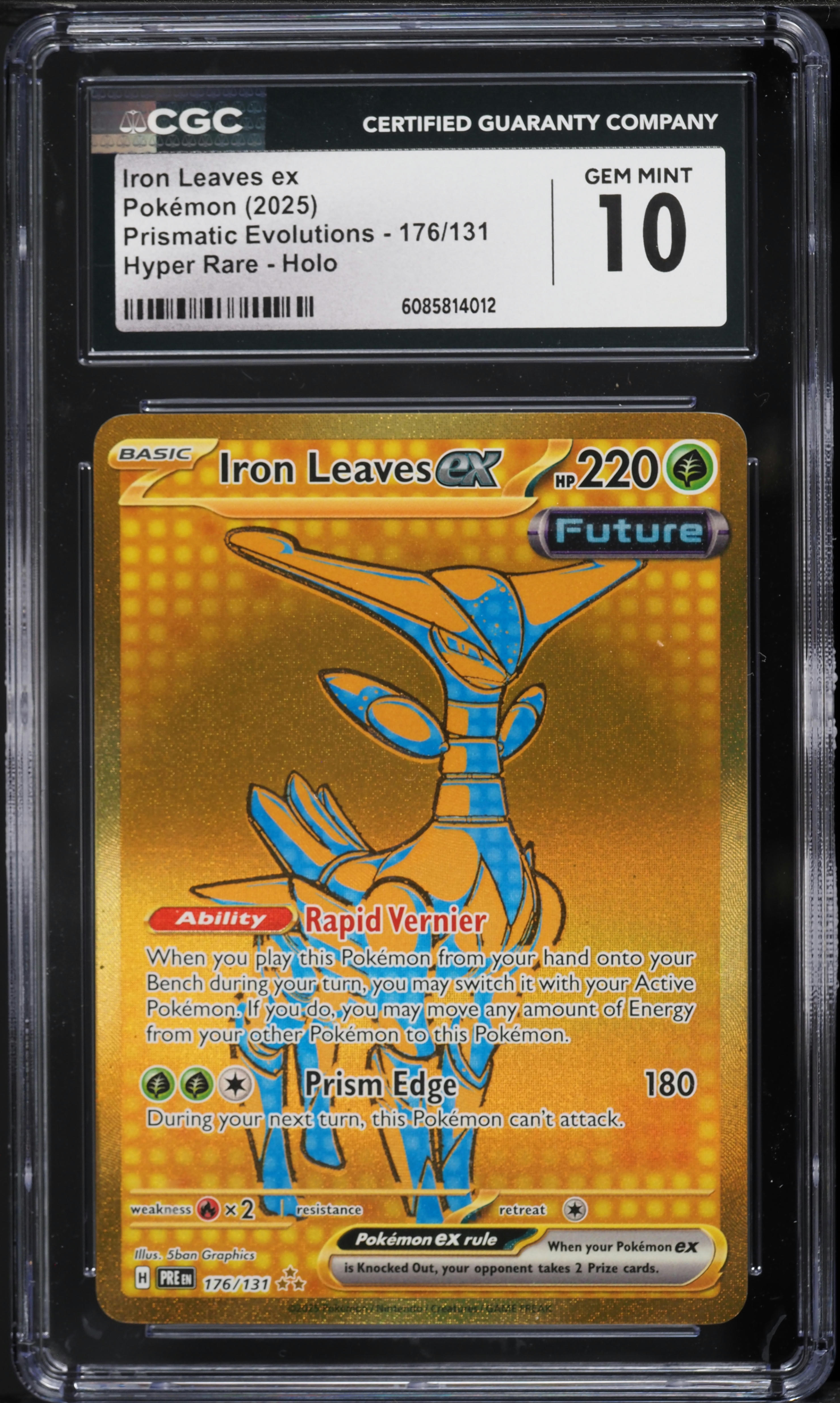 2025 Pokemon SV Prismatic Evolutions Gold Rare Iron Leaves ex #176