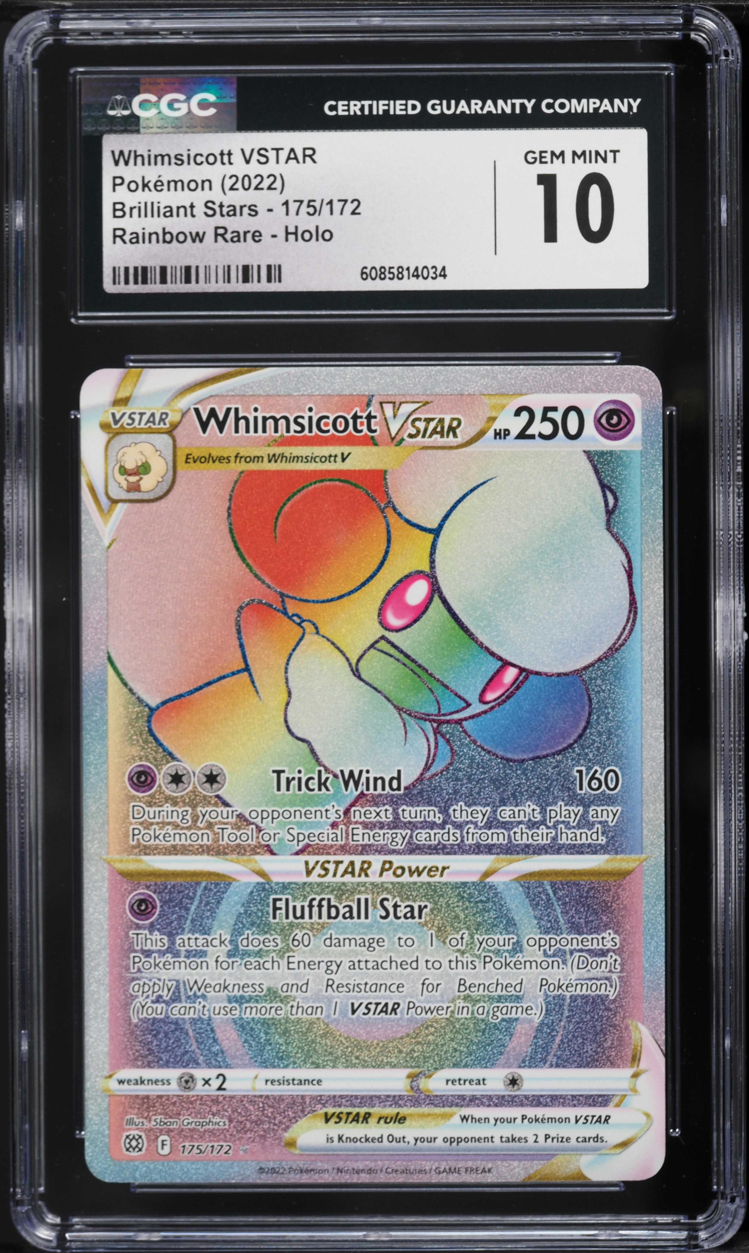 whimsicott vstar pokemon card value 175/172 Psychic / 250 / VSTAR Card Text Pokmon Whimsicott VStar #065 Brilliant
