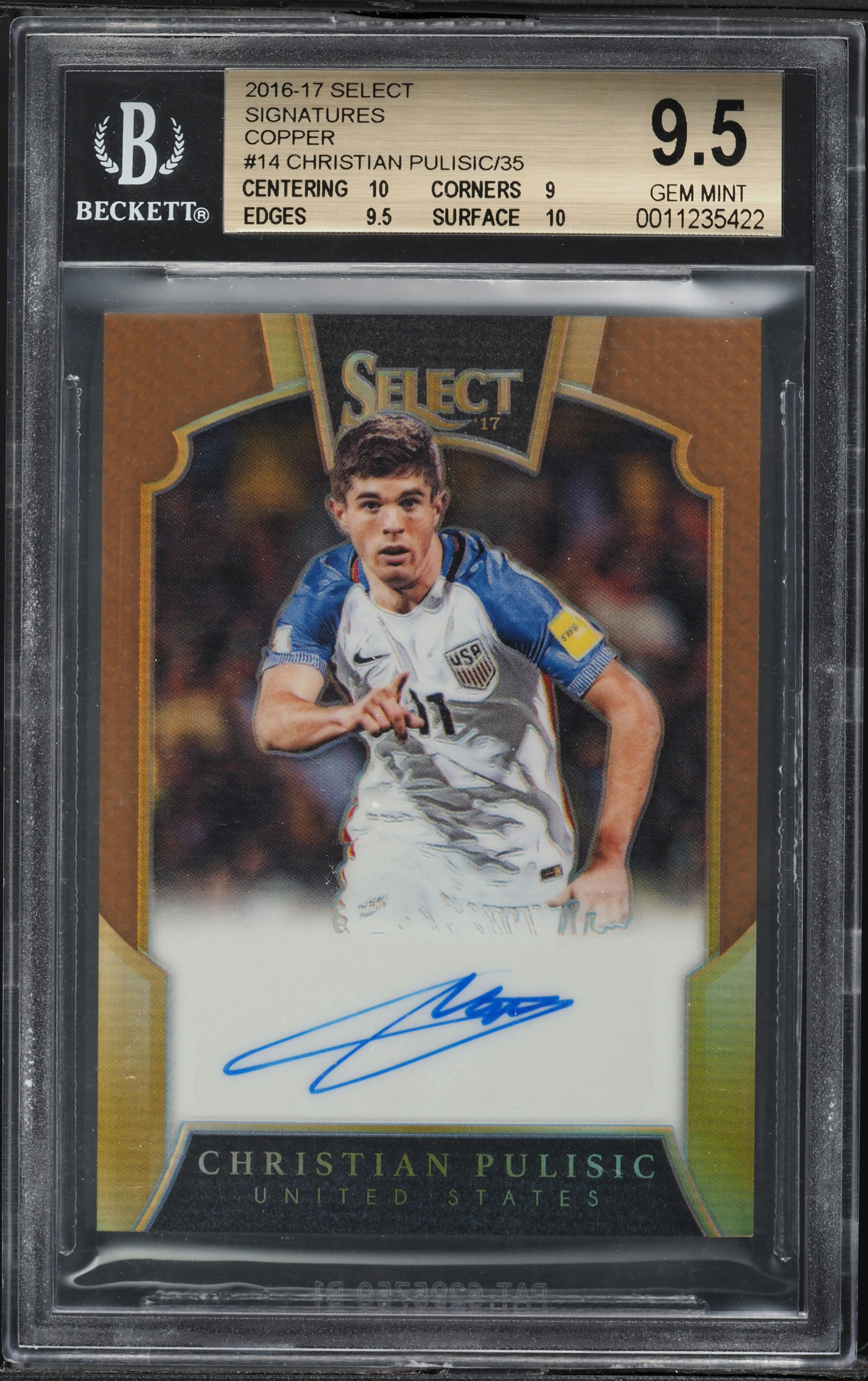 2016 Select Signatures Copper Christian Pulisic ROOKIE AUTO /35