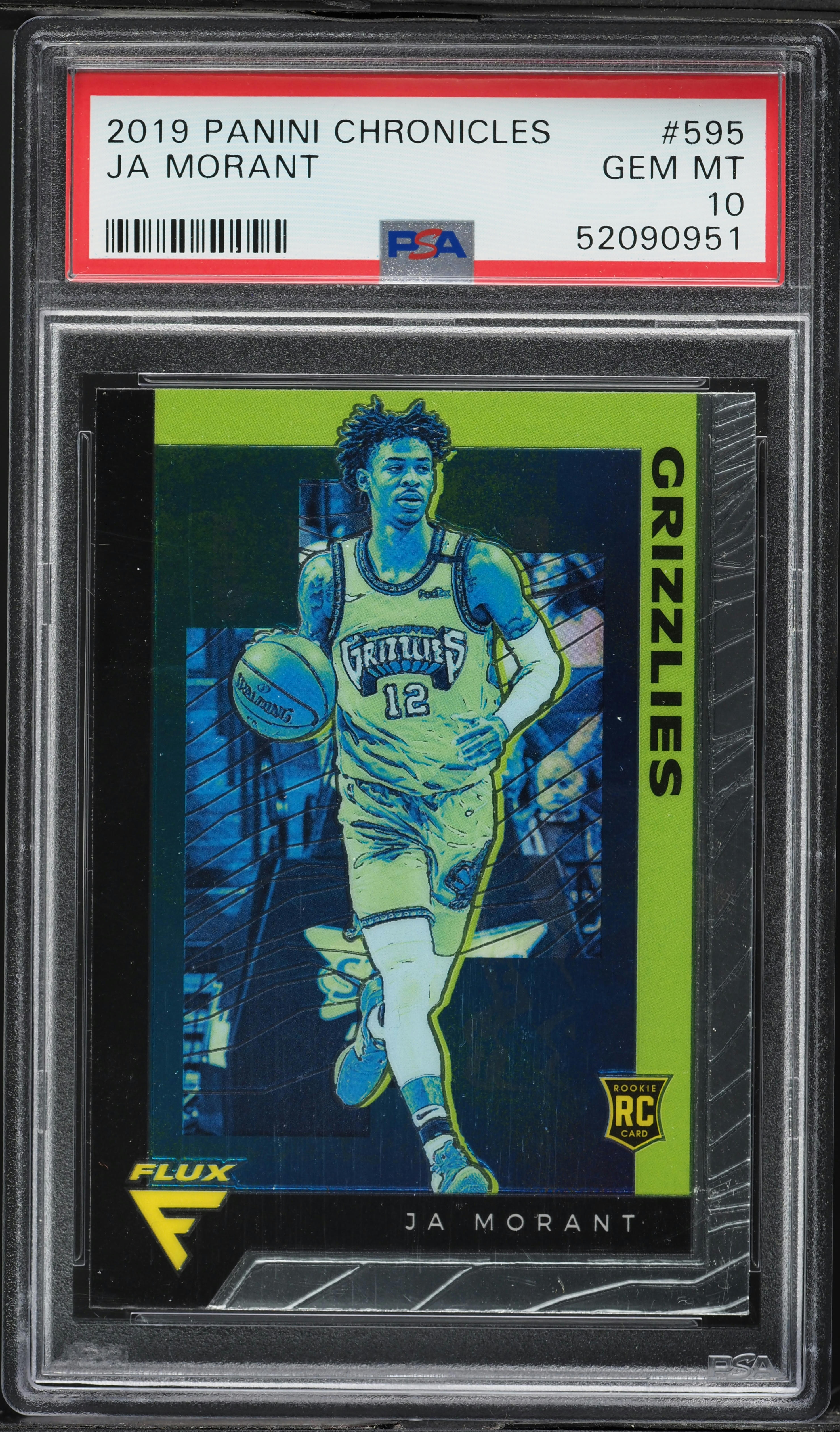 2019 Panini Chronicles Flux Ja Morant ROOKIE #595 PSA 10 GEM MINT