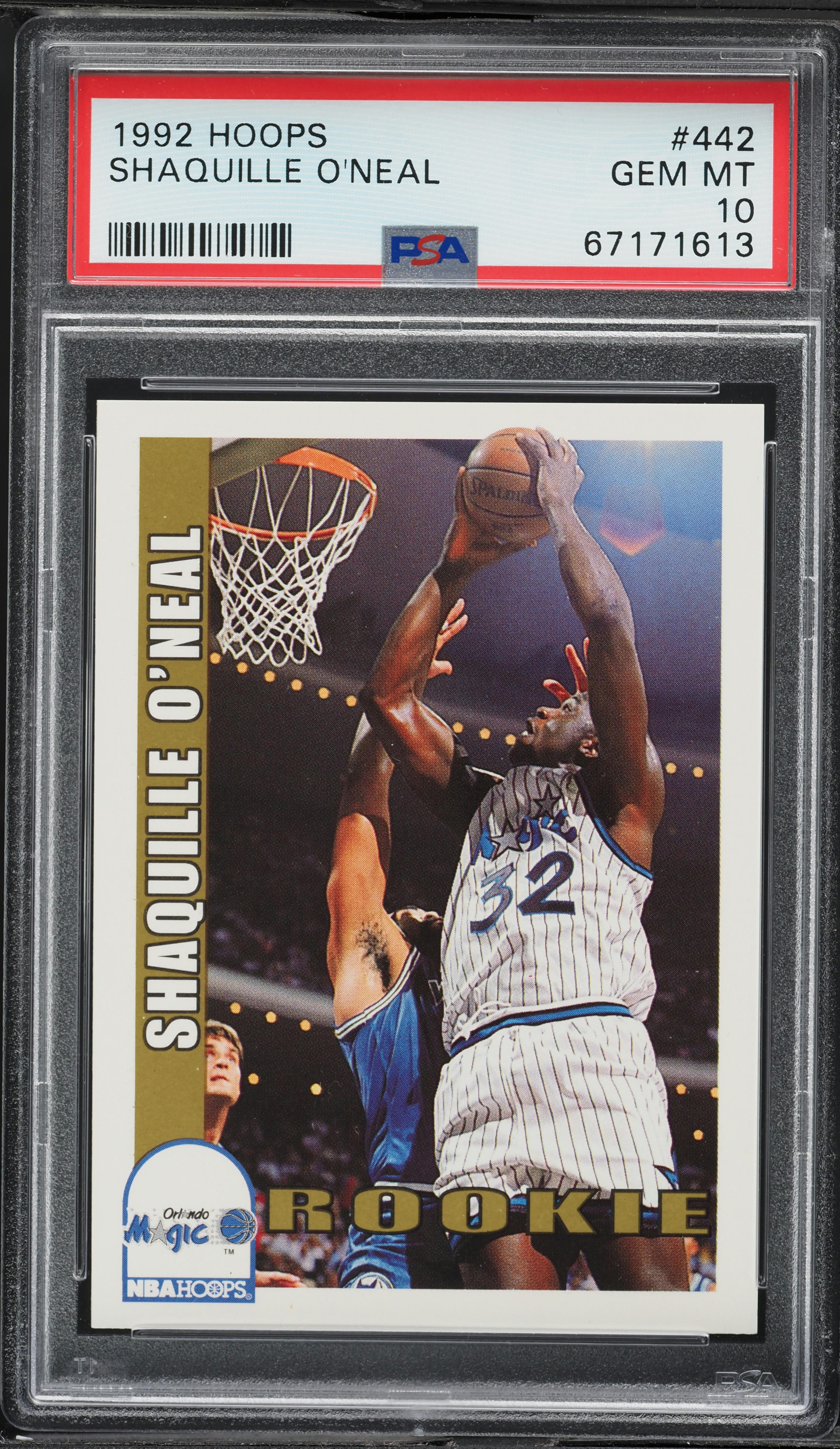 1992 Hoops Shaquille O'Neal ROOKIE #442 PSA 10 GEM MINT on
