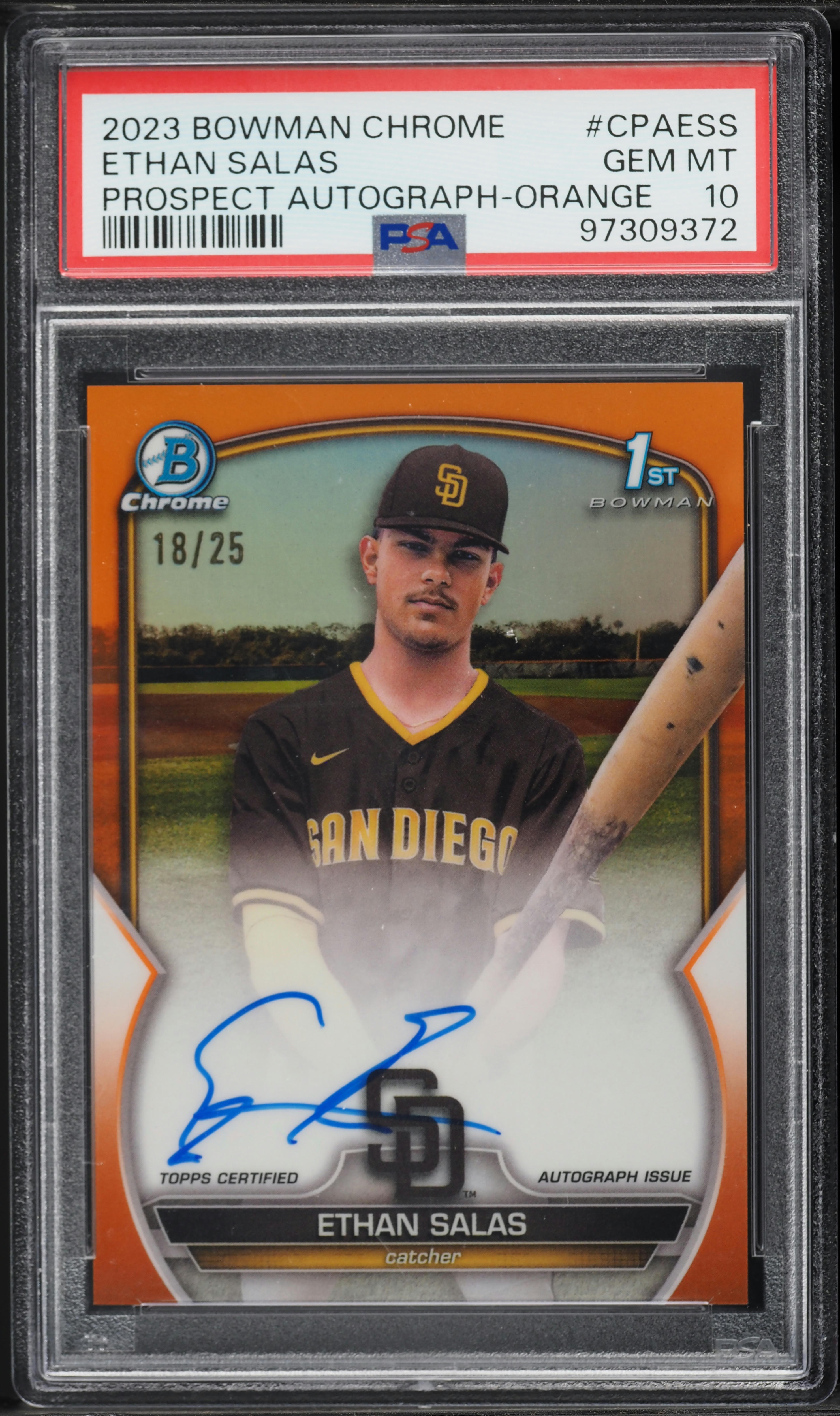 2023 Bowman Chrome Orange Ref Ethan Salas PROSPECT AUTO /25