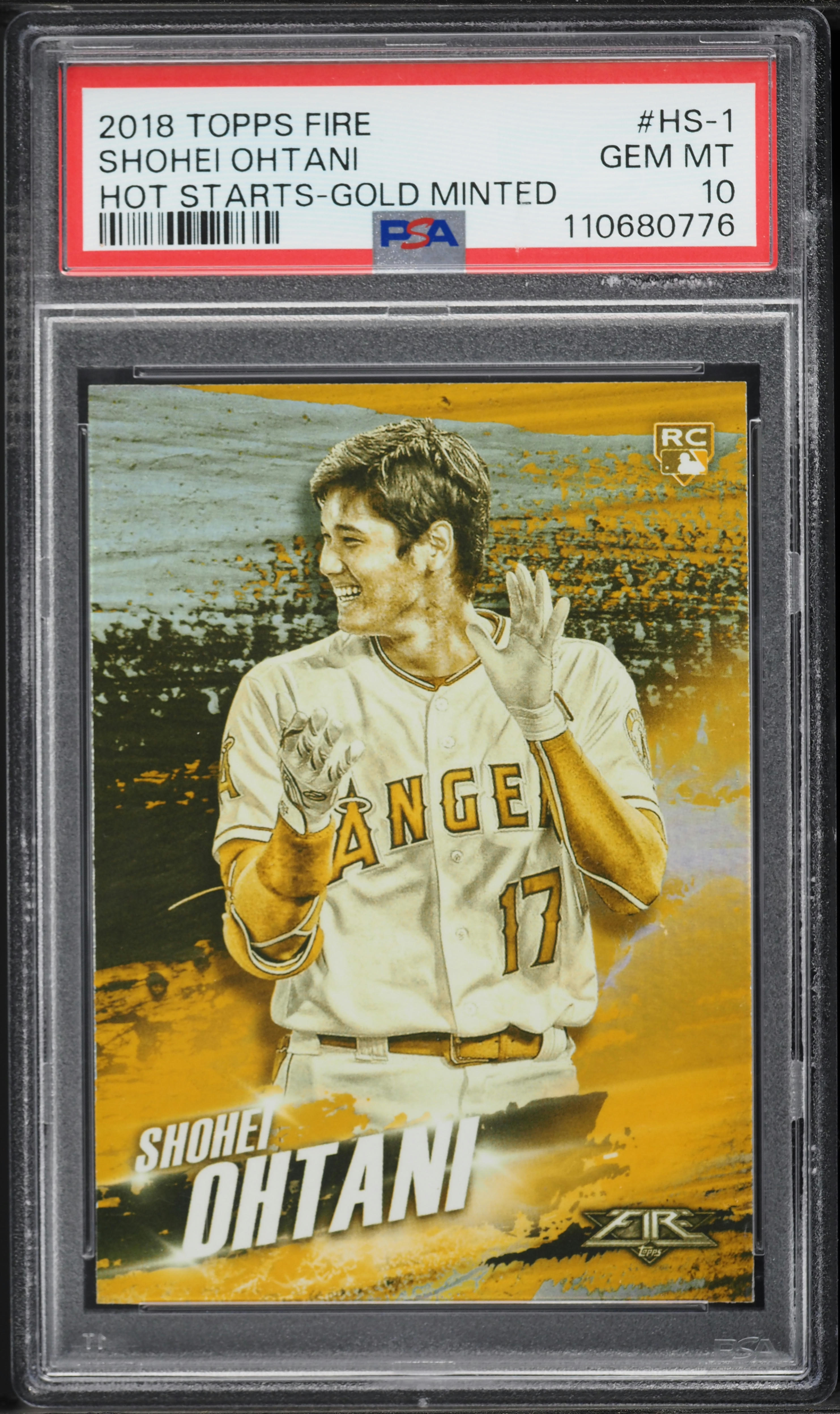 2018 Topps Fire Hot Starts Gold Minted Shohei Ohtani ROOKIE #HS-I
