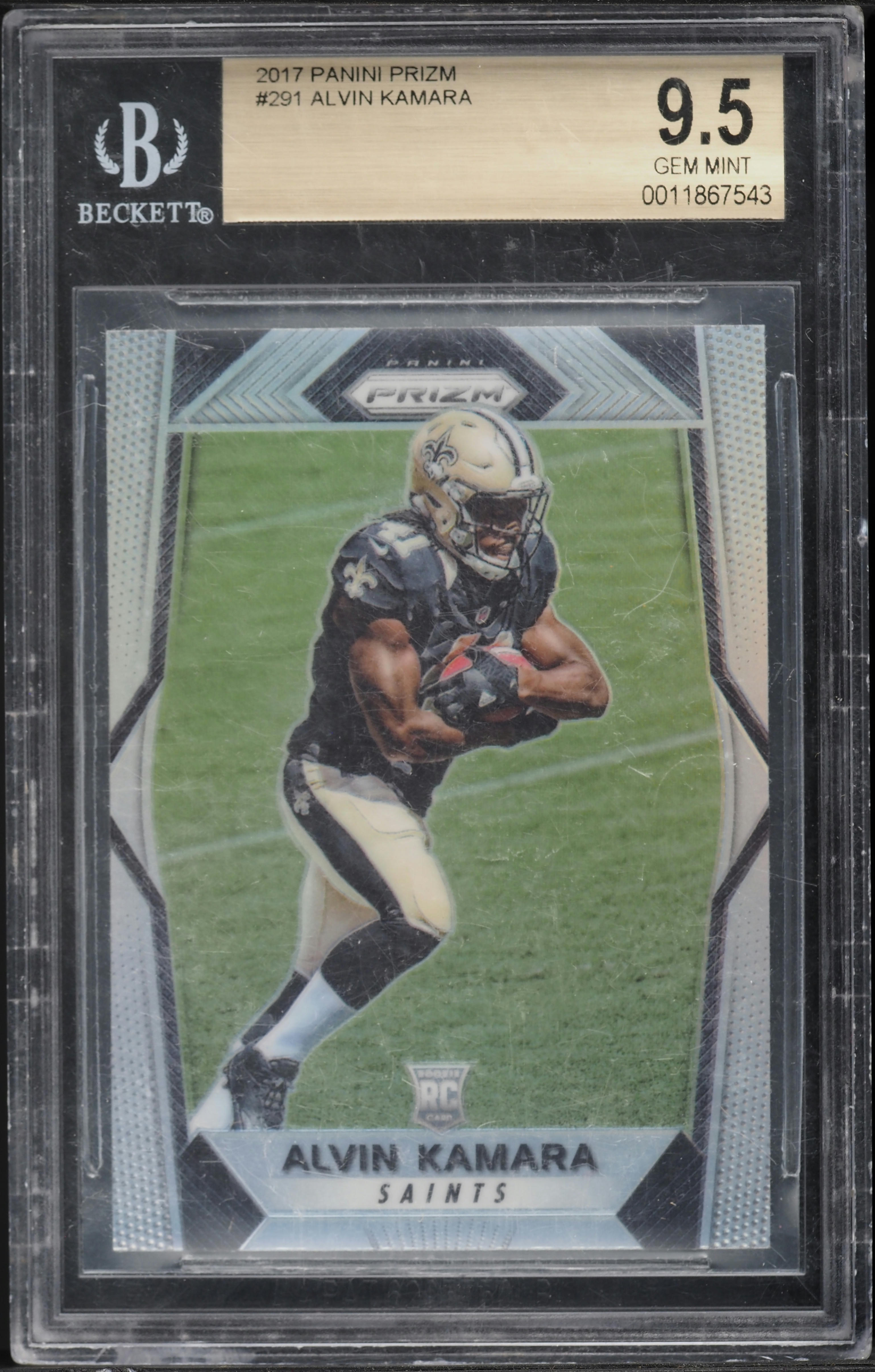 2017 Panini Prizm Silver Alvin Kamara ROOKIE #291 BGS 9.5 GEM MINT